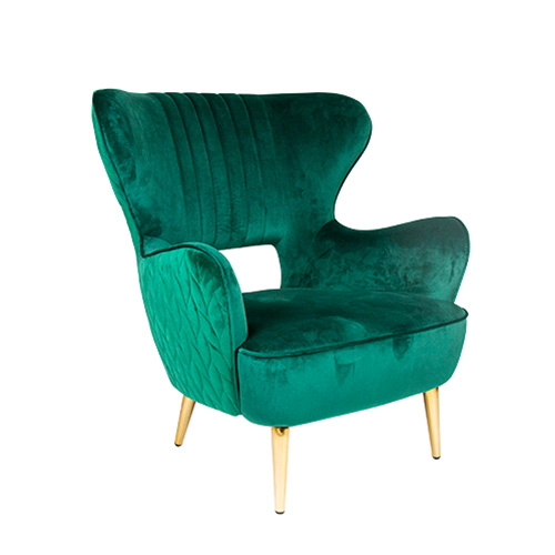 fauteuil velvet green zithoogte 42cm