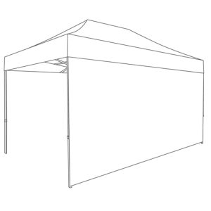 4,5mtr zijwand pvc wit gesloten tbv partytent