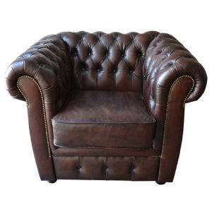 chesterfield fauteuil bruin zithoogte 46cm