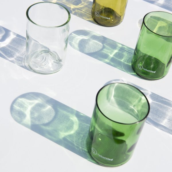 Rebottled original glas 25cl assorti van diverse kleuren, per krat 25 stuks