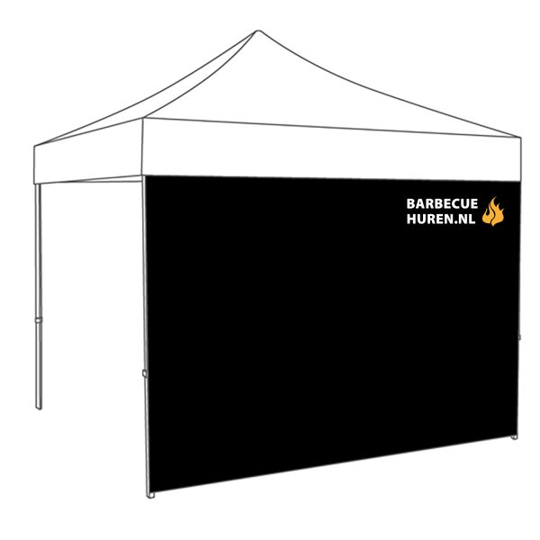 barbecue 3mtr zijwand polyester zwart gesloten tbv barbecue partytent
