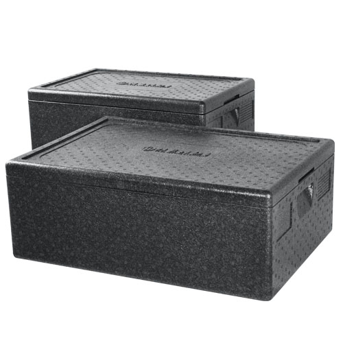 thermobox 40ltr zwart 60x40cm met deksel 1/1 gastronorm