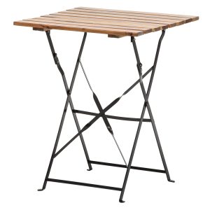 bistro table / klaptafel zwart frame, bovenblad hout 60x60cm hoogte 74cm