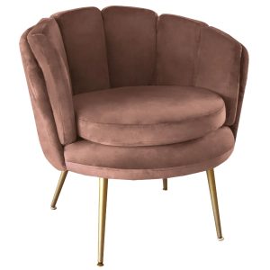 fauteuil velvet dusty pink zithoogte 42cm