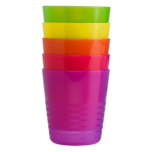 drinkbeker hardcup kunststof diverse kleuren 25cl per krat 60 stuks