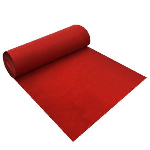 loper (rol) rood (3078) 1mtr breed vilt/tapijt inclusief beschermfolie, per rol 30 mtr*