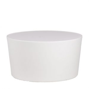 salontafel Delight pure white, bovenblad plexiglas frost 75cm rond, hoogte 40cm