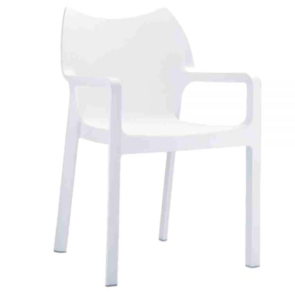 stoel Delight white met armleuning, zithoogte 46cm