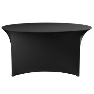 tafelrok stretch zwart tbv ronde tafel 183cm