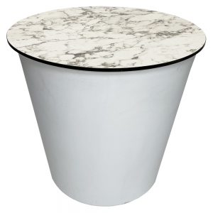 terrastafel Delight marble white, bovenblad marble 80cm rond, hoogte 75cm