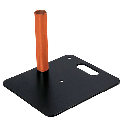 voetplaat 45x45cm zwart 8kg inclusief pin 20cm oranje tbv pipe & drape systeem