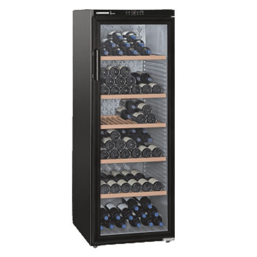 wijnbewaarkast Liebherr zwart 395 ltr glasdeur verlichting 68x86x185cm(bxdxh) 230V 230W